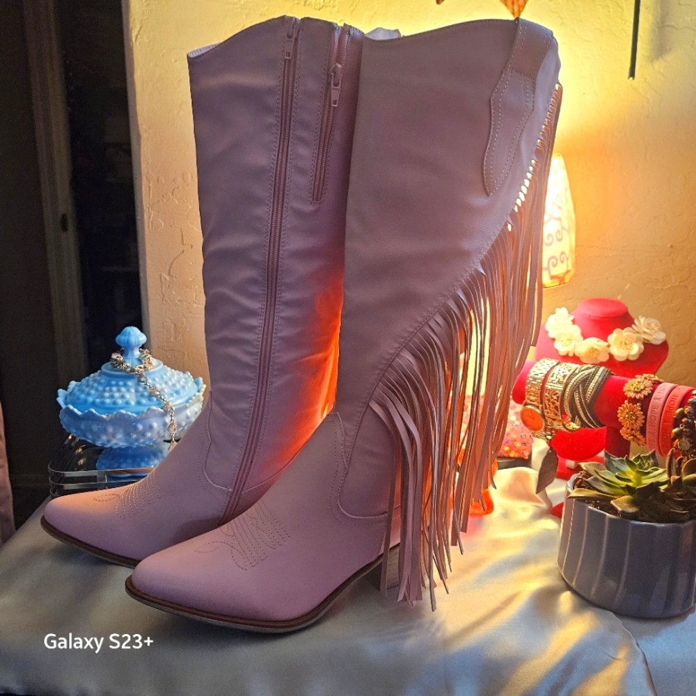 Southern Fried Chic Fringe Cowgirl Boots